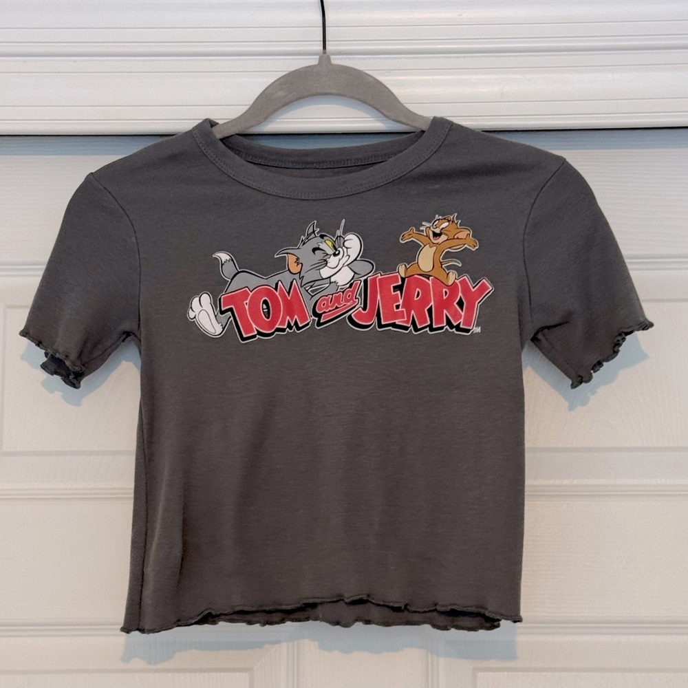 Tom and Jerry Gray Baby Tee